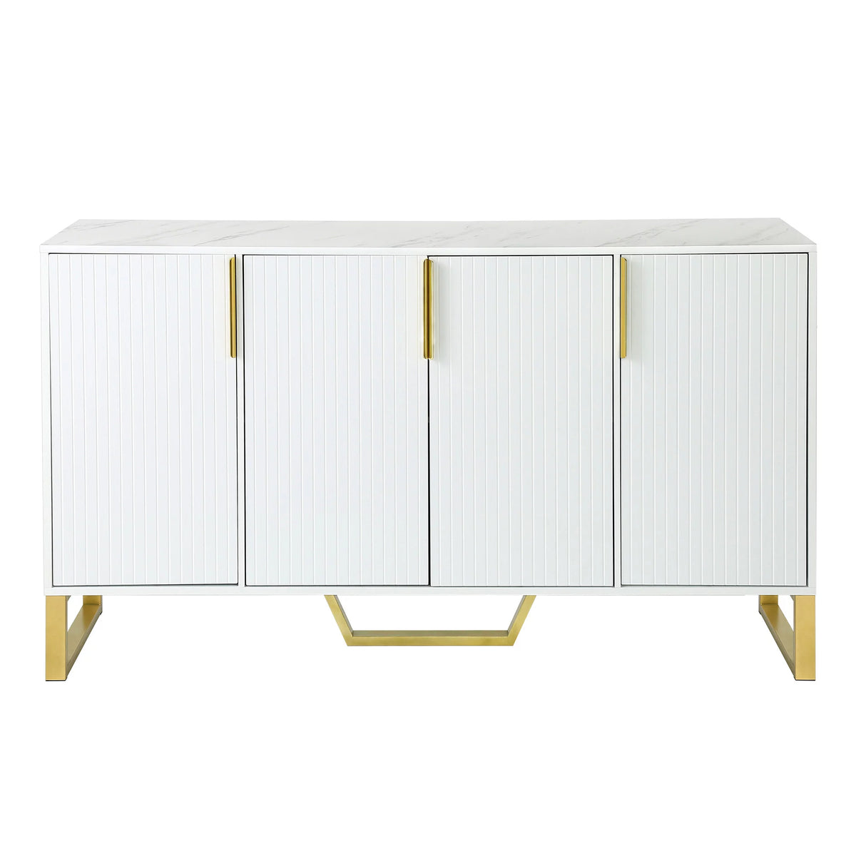 White 4 Door Buffet Sideboard with Metal Legs J19251
