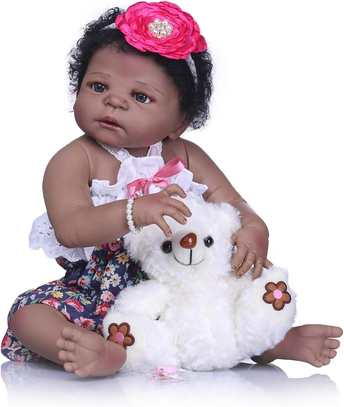 African American Twins Reborn Baby Dolls Silicone Vinyl Full Body Lifelike Waterproof Bathable Dolls T63322