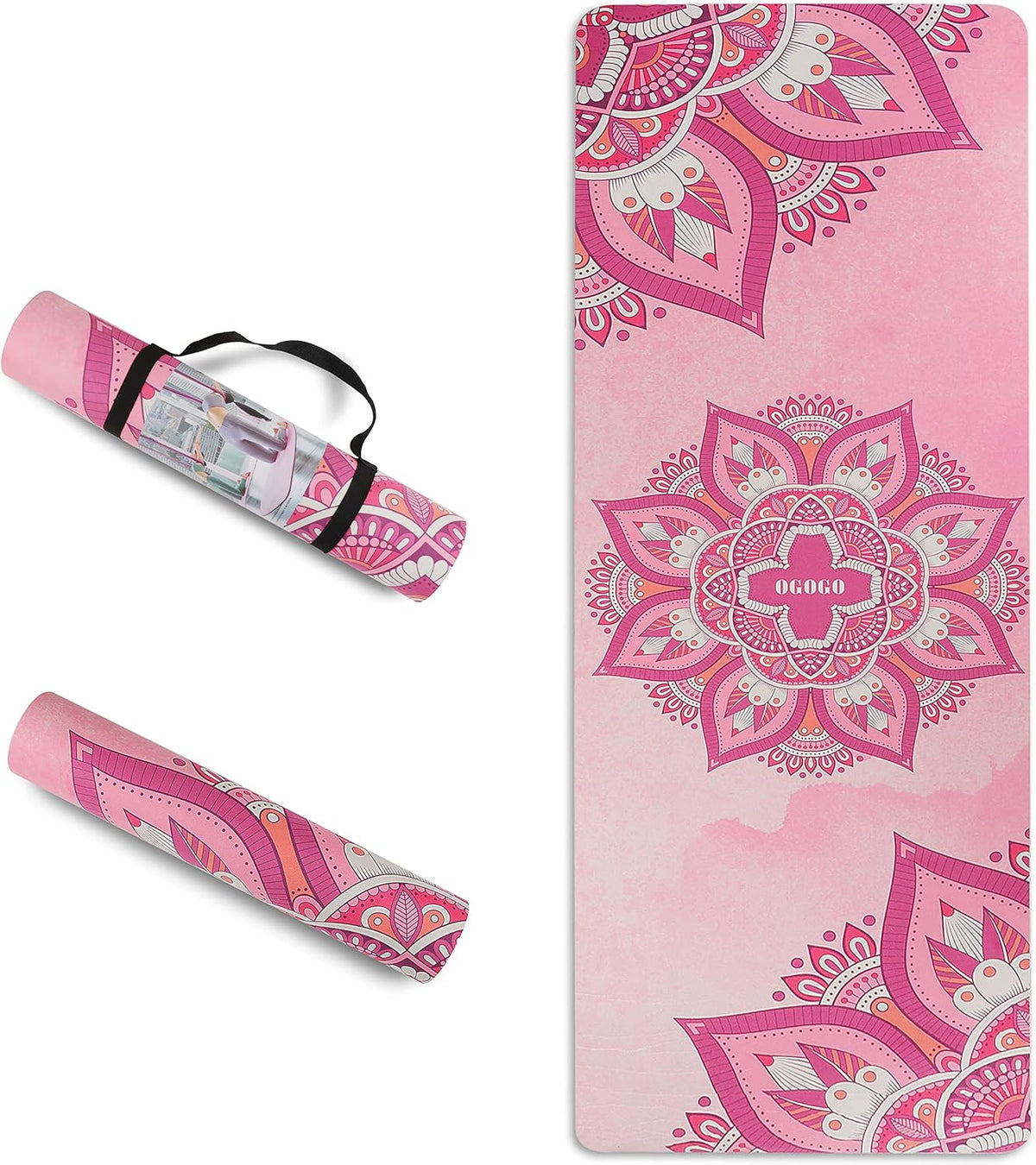 Eco Friendly Suede Yoga Mat with Carrying Strap Y387