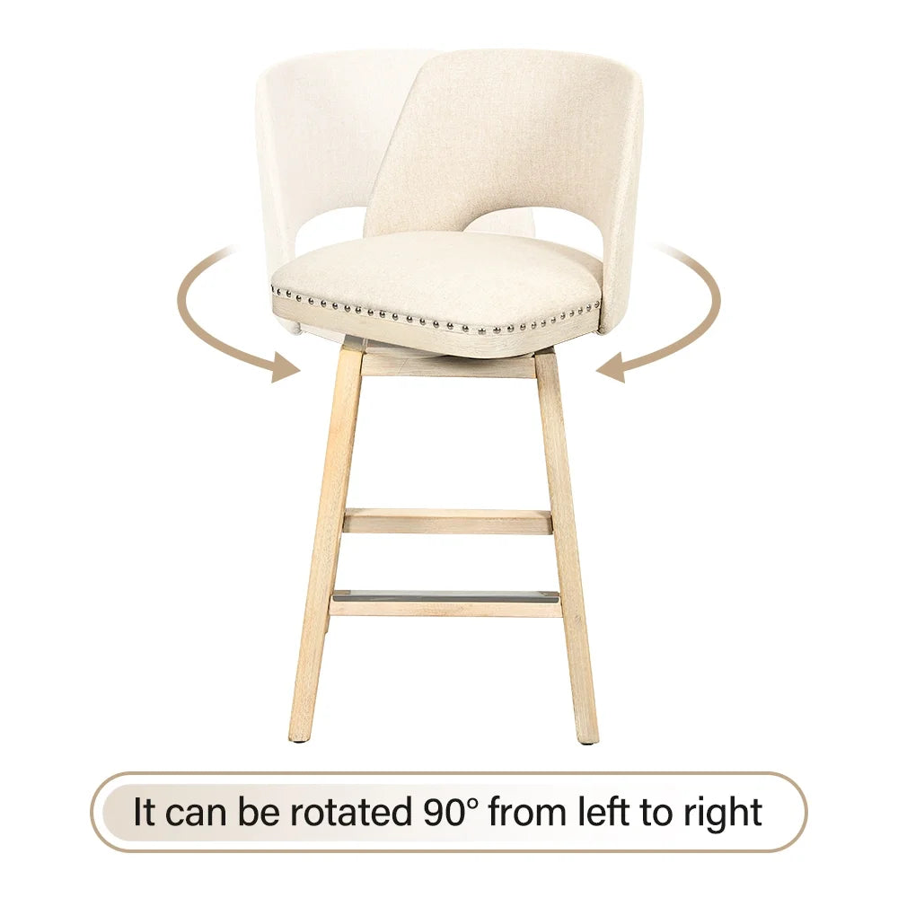 Swivel Counter Stool with Rubber Wood H255586