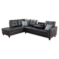 Faux Leather Sectional Sofa in Black C71917