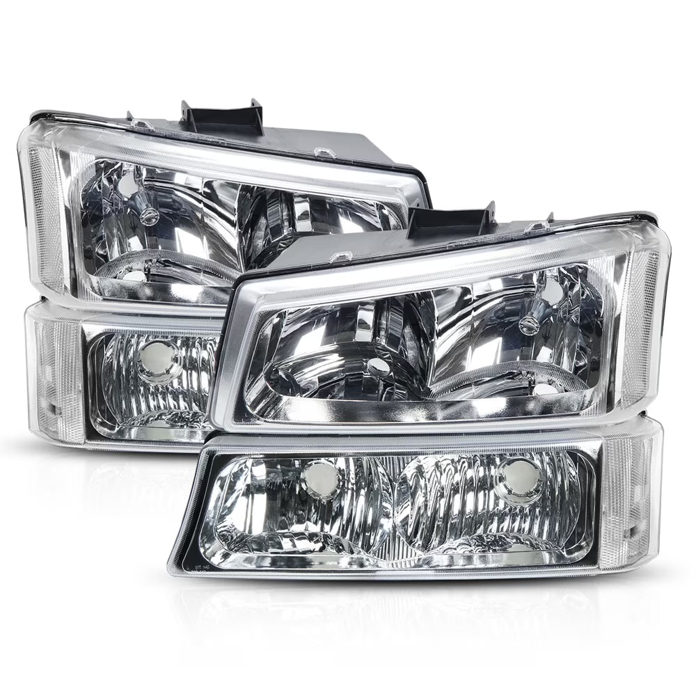 Chrome Housing Headlight Clear Signal for Chevy Silverado Avalanche X432