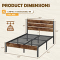 Queen Bed Frame with Wood Headboard and Footboard E254828