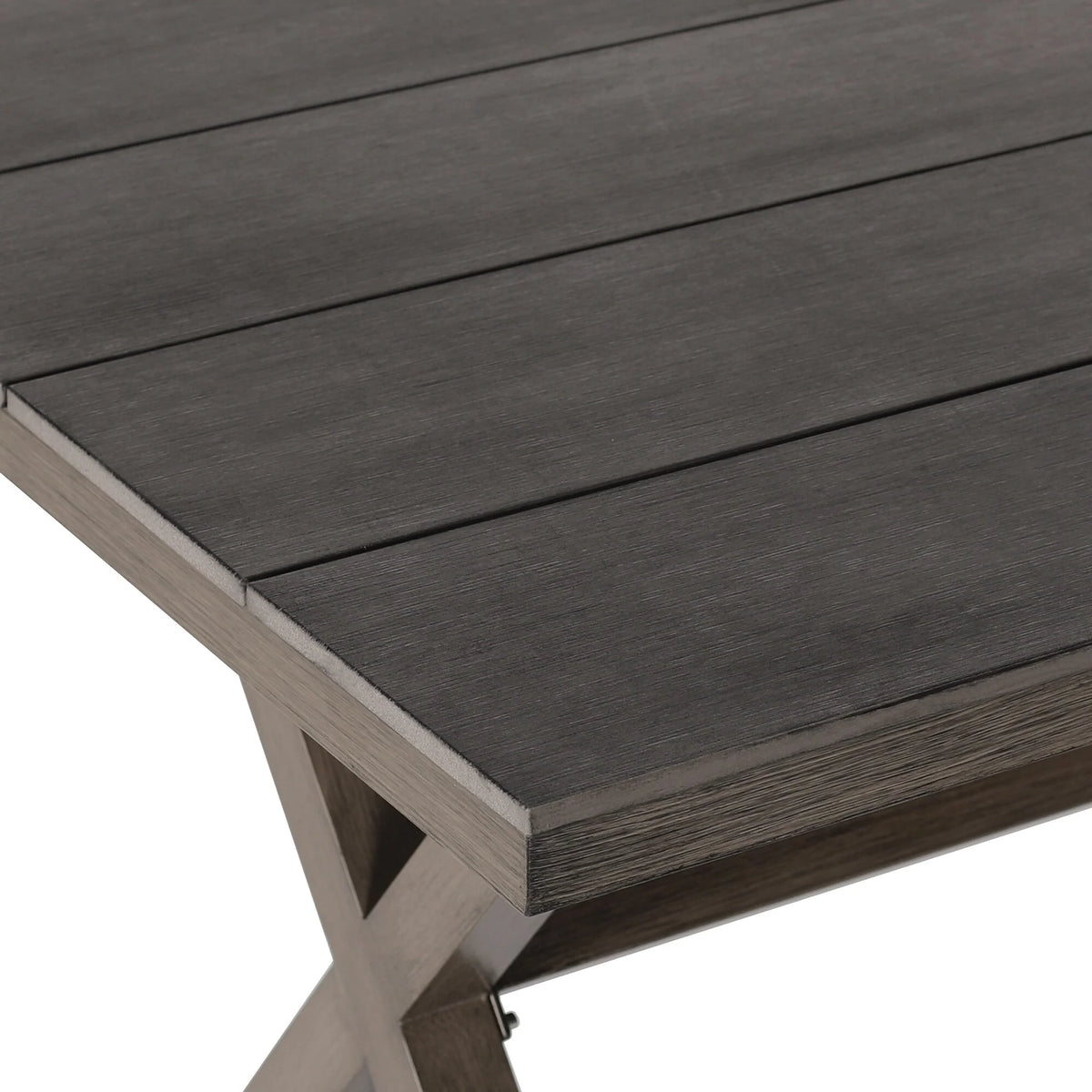 Rectangular Aluminum Plastic Wood Outdoor Patio Dining Table G95904