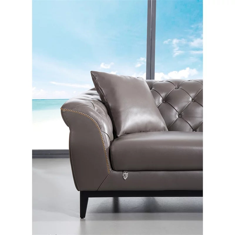 Taupe Italian Aniline Leather Loveseat S661