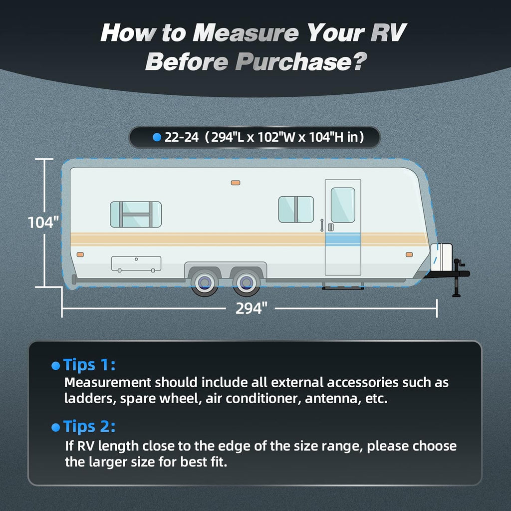 Silver Coating Travel Trailer RV Cover for 27-30 ft P748316