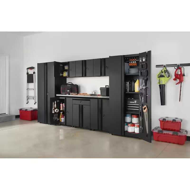 9 Piece Black Welded Steel Garage Storage System R11574