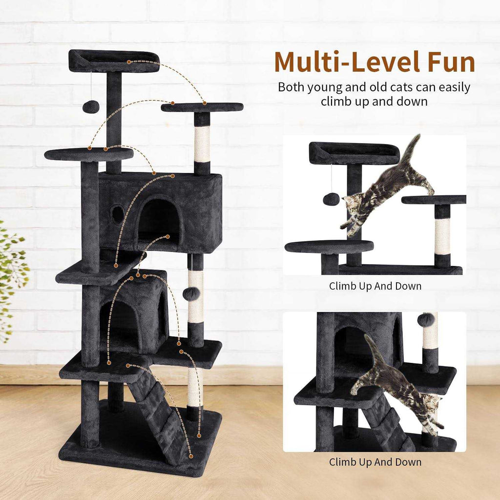 54in Multi-Level Cat Tree with Scratching Post K113