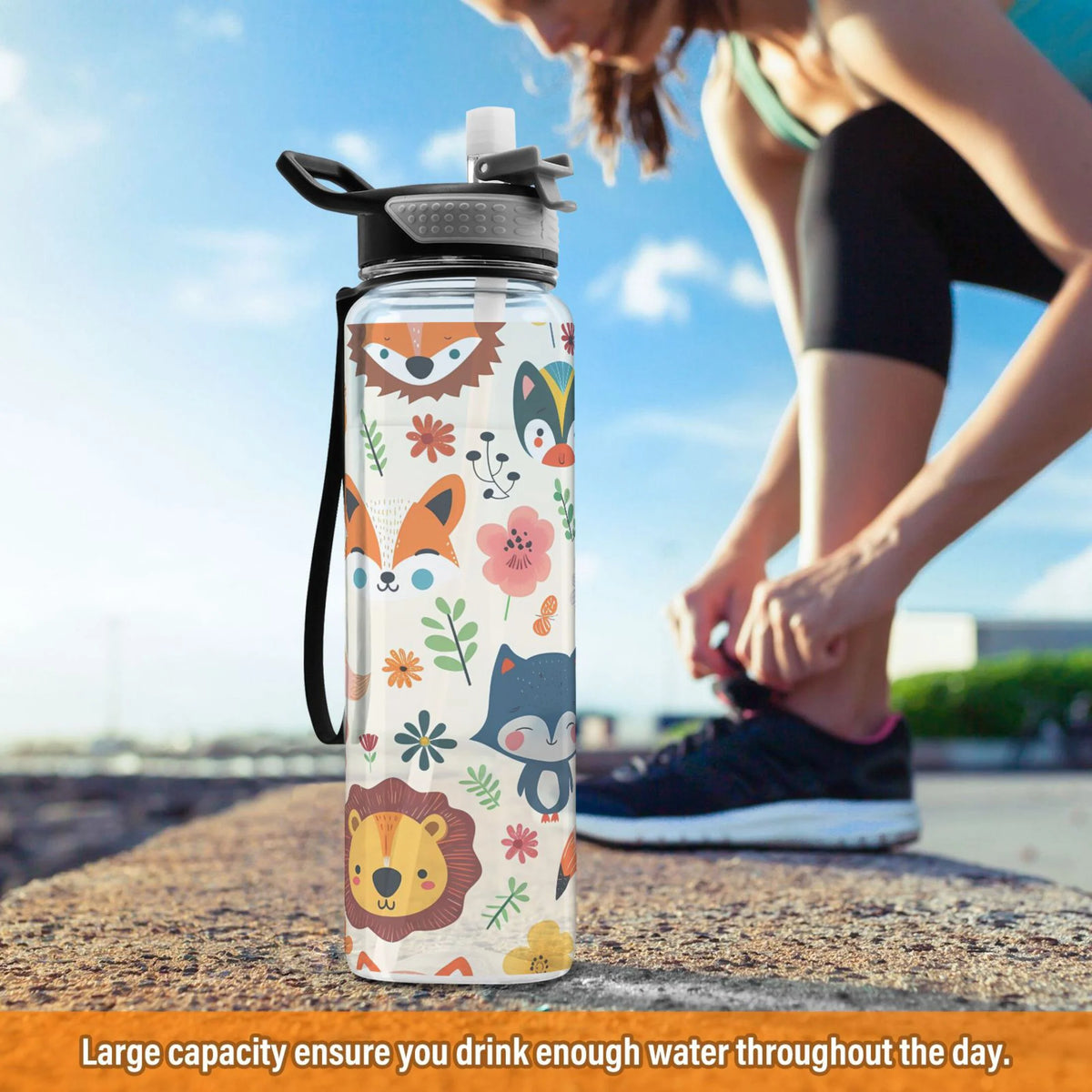 32oz Tritan Sports Water Bottle with Straw O2848
