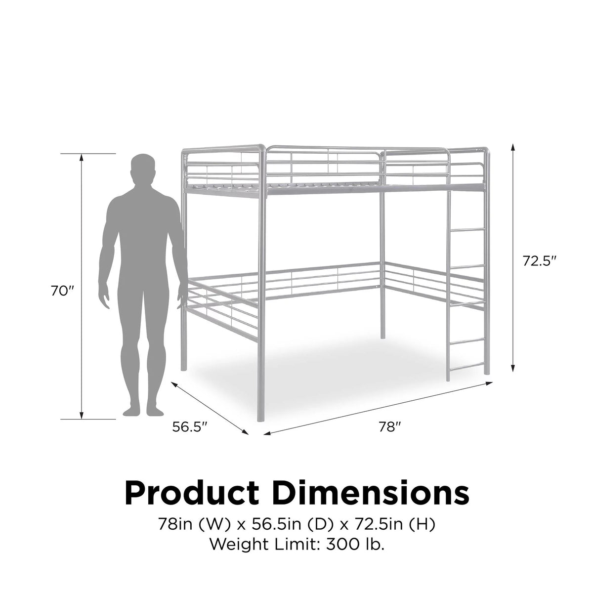 Full Metal Loft Bed Z459452