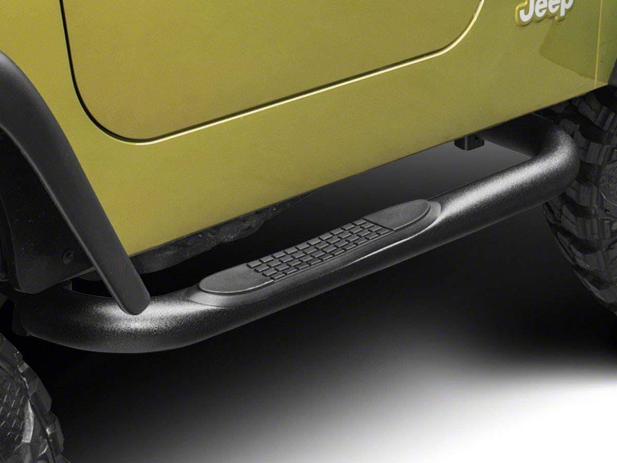 Textured Black Round Side Step Bars F2353