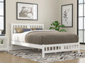 Queen Wood Platform Bed with Slatted Headboard and Footboard J52046