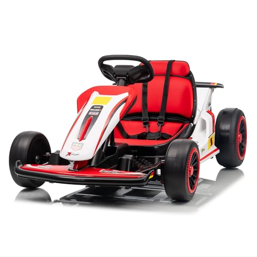 24V Battery Powered Electric Go Kart with 150 * 2 Motors, Red Y532798