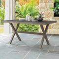 Rectangular Aluminum Plastic Wood Outdoor Patio Dining Table G95904