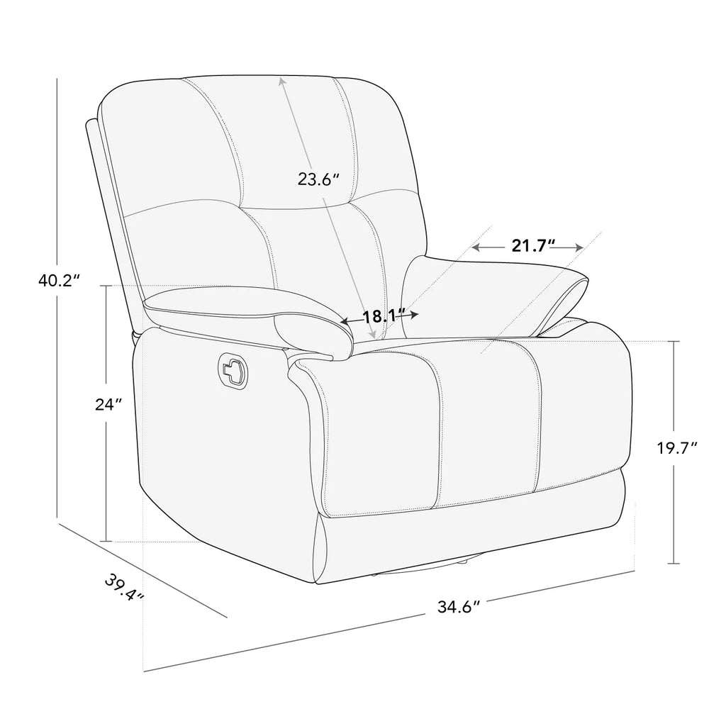 Dark Gray Swivel Glider Rocker Recliner B906520