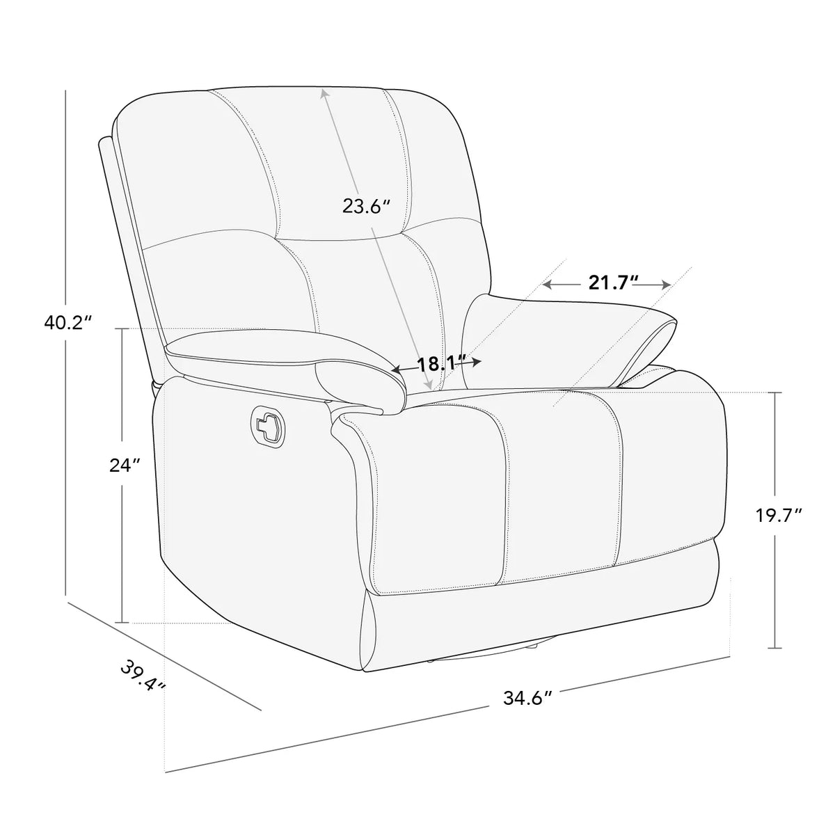 Dark Gray Swivel Glider Rocker Recliner B906520