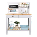Wooden Outdoor Potting Bench Table with Sink N658280