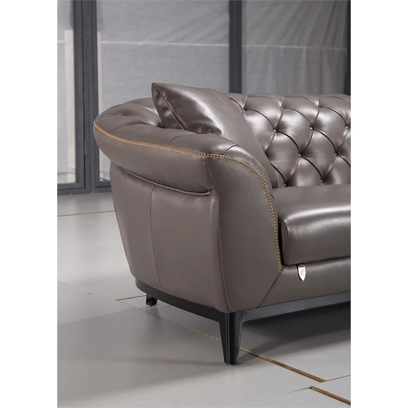 Taupe Italian Aniline Leather Loveseat S661