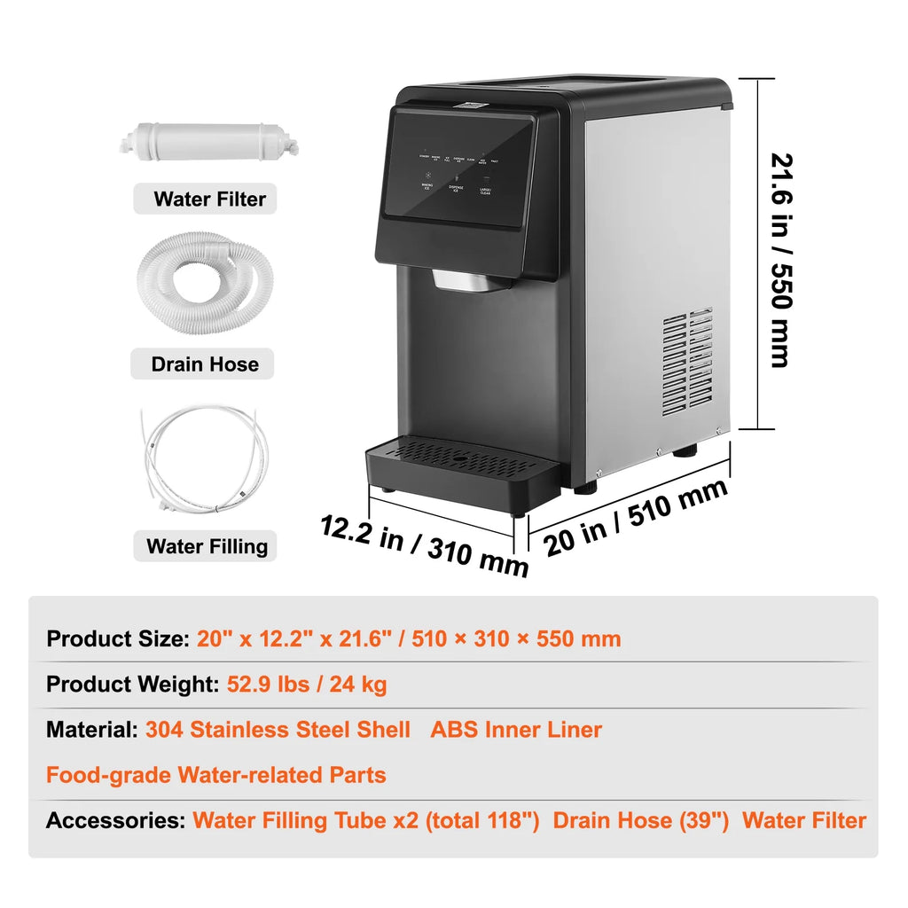 Portable Countertop Ice Maker 62lbs/24H Self-Cleaning D392238