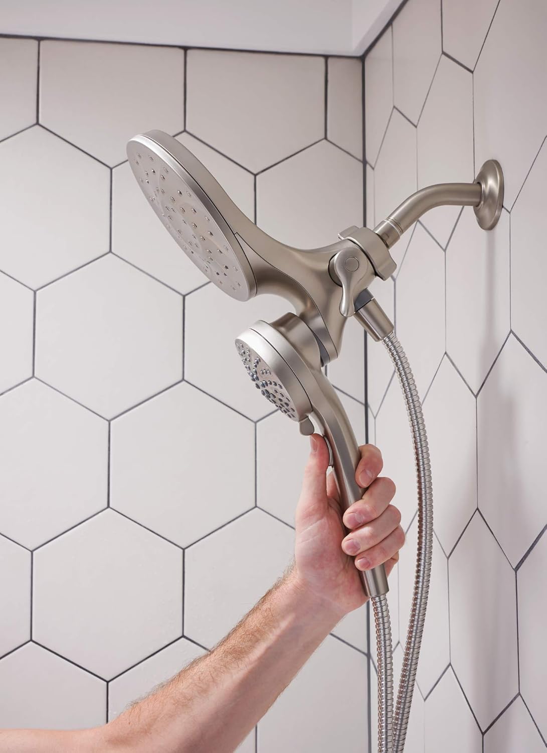 Spot Resist Brushed Nickel Handshower and Rainshower Combo S29218
