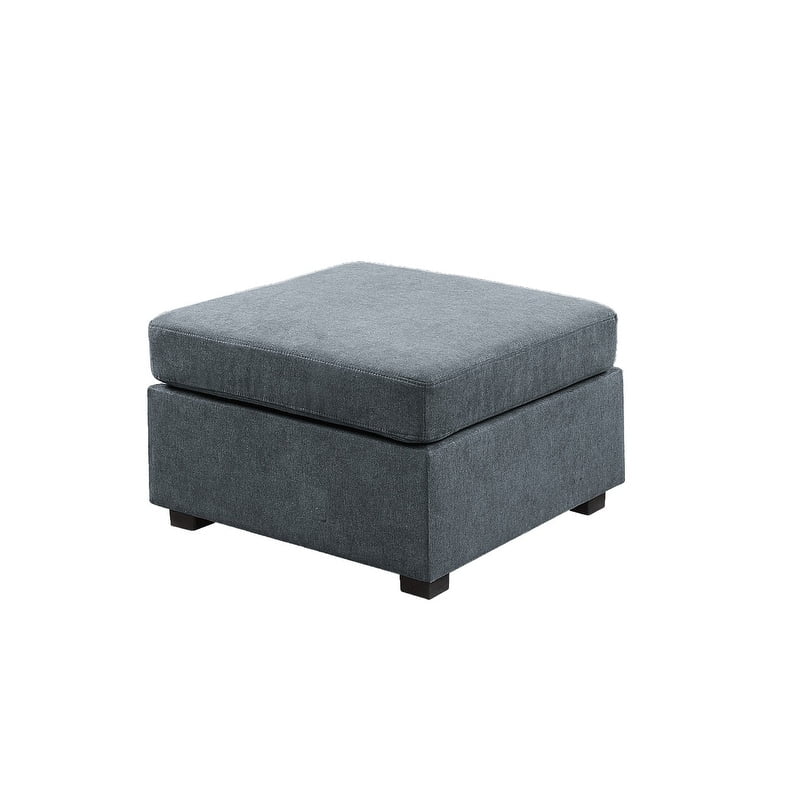 Gray Woven Fabric 7-Seater Sectional Sofa with Ottomans Q9870
