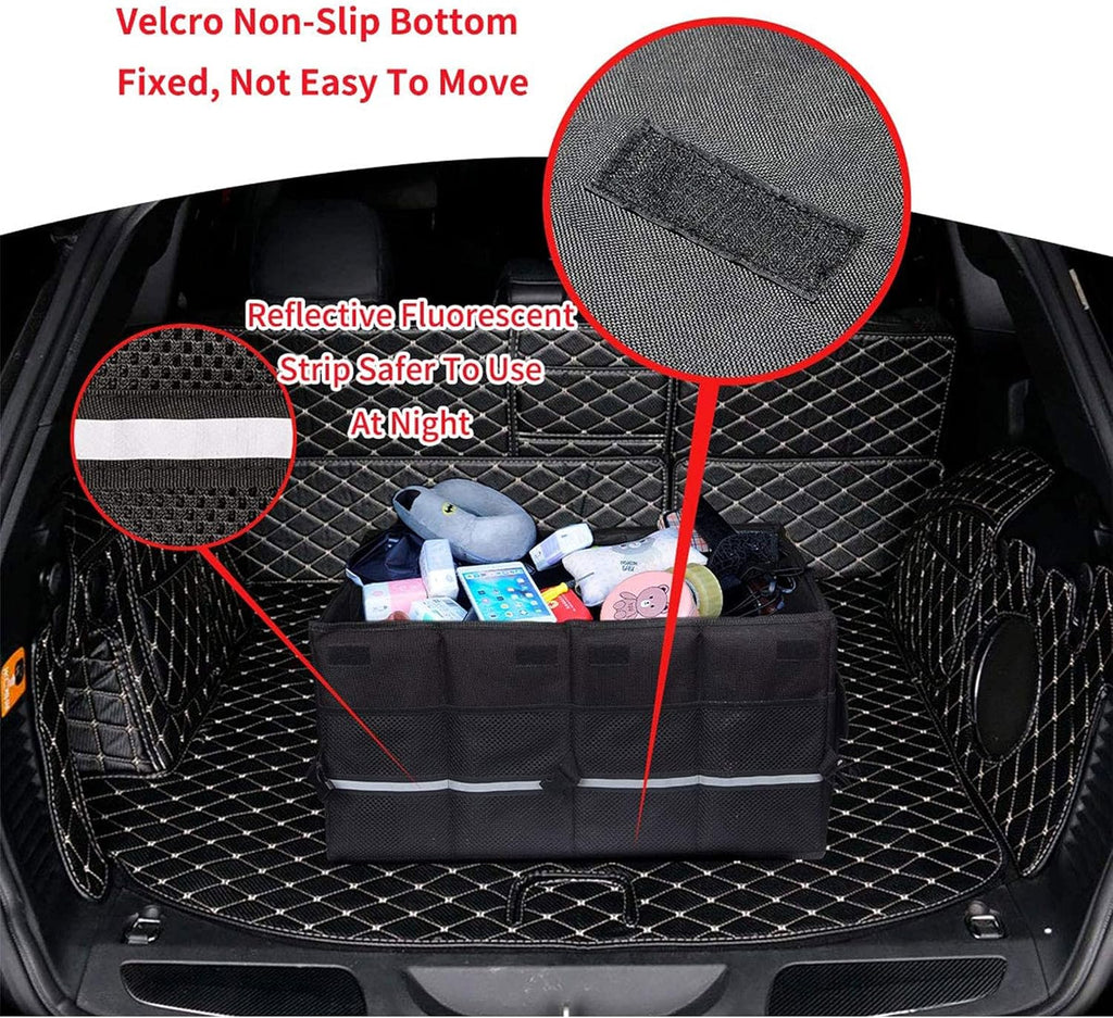 Car Trunk Organizer With Two Lids, Expandable Large Capacity, Non-Slip Bottom, Oxford Fabric Q1642