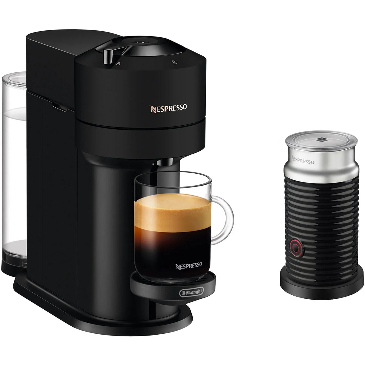 Black Coffee and Espresso Maker with Milk Frother W994677