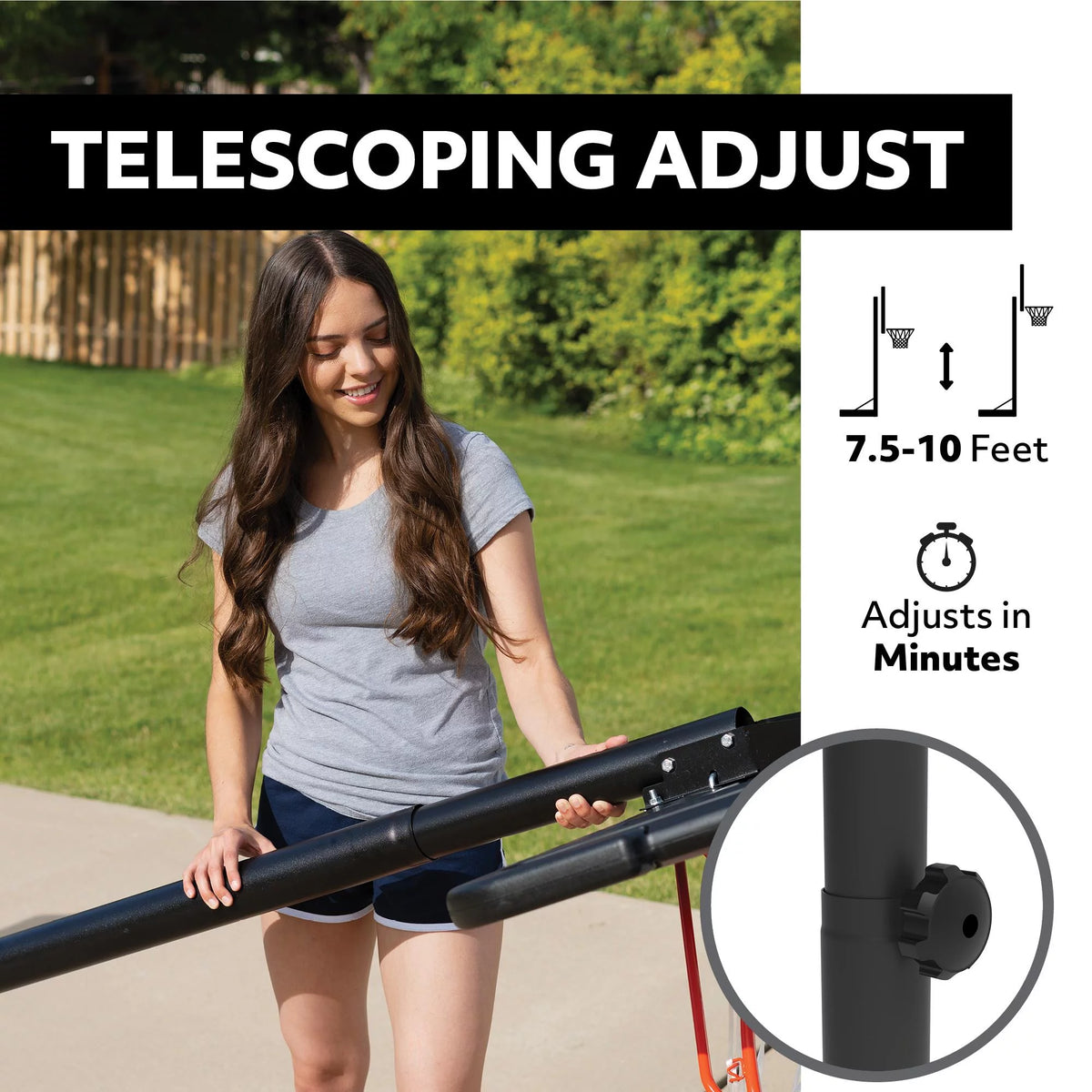 Adjustable Portable Basketball Hoop A42891