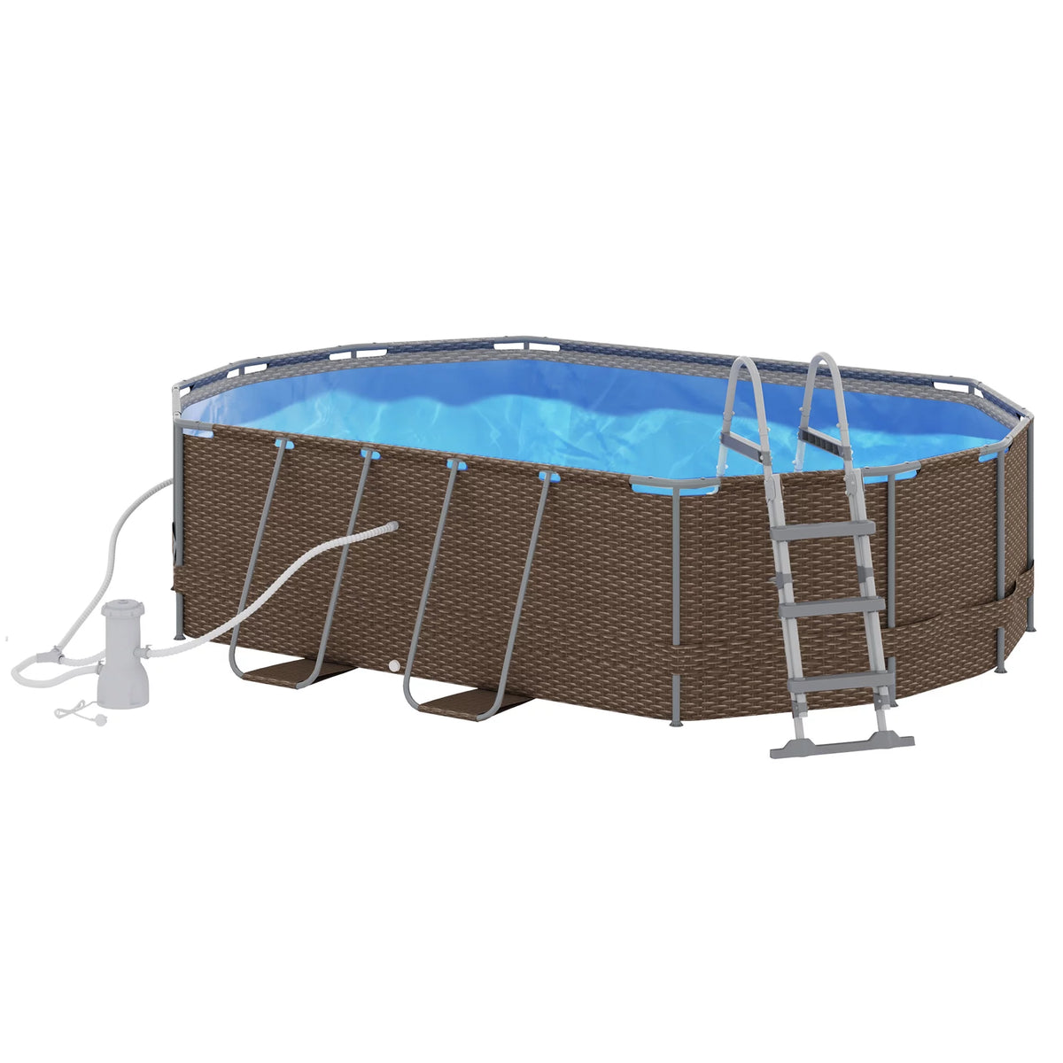 Brown Non-Inflatable Frame Swimming Pool B454