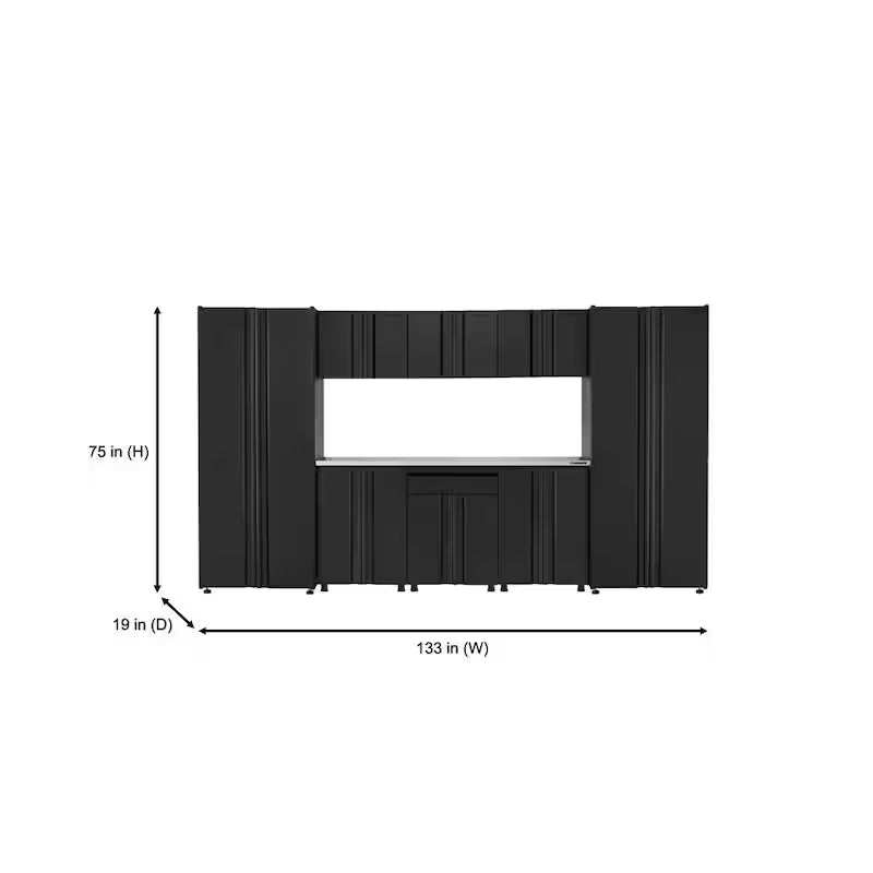 9 Piece Black Welded Steel Garage Storage System R11574