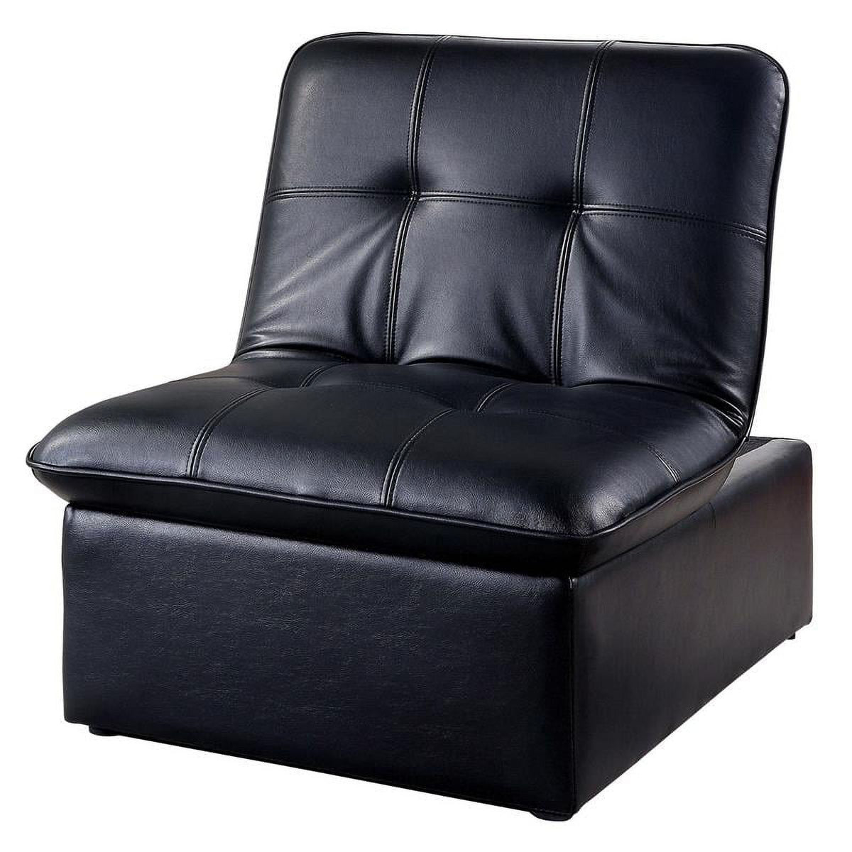 Black Faux Leather Tufted Futon Chair D142303