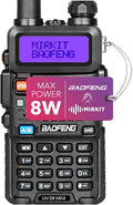 Baofeng Radio UV-5R MK4 8 Watt Max Power with 3800 mAh Handheld Mic Programming Cable and Software - Extra Pack U585