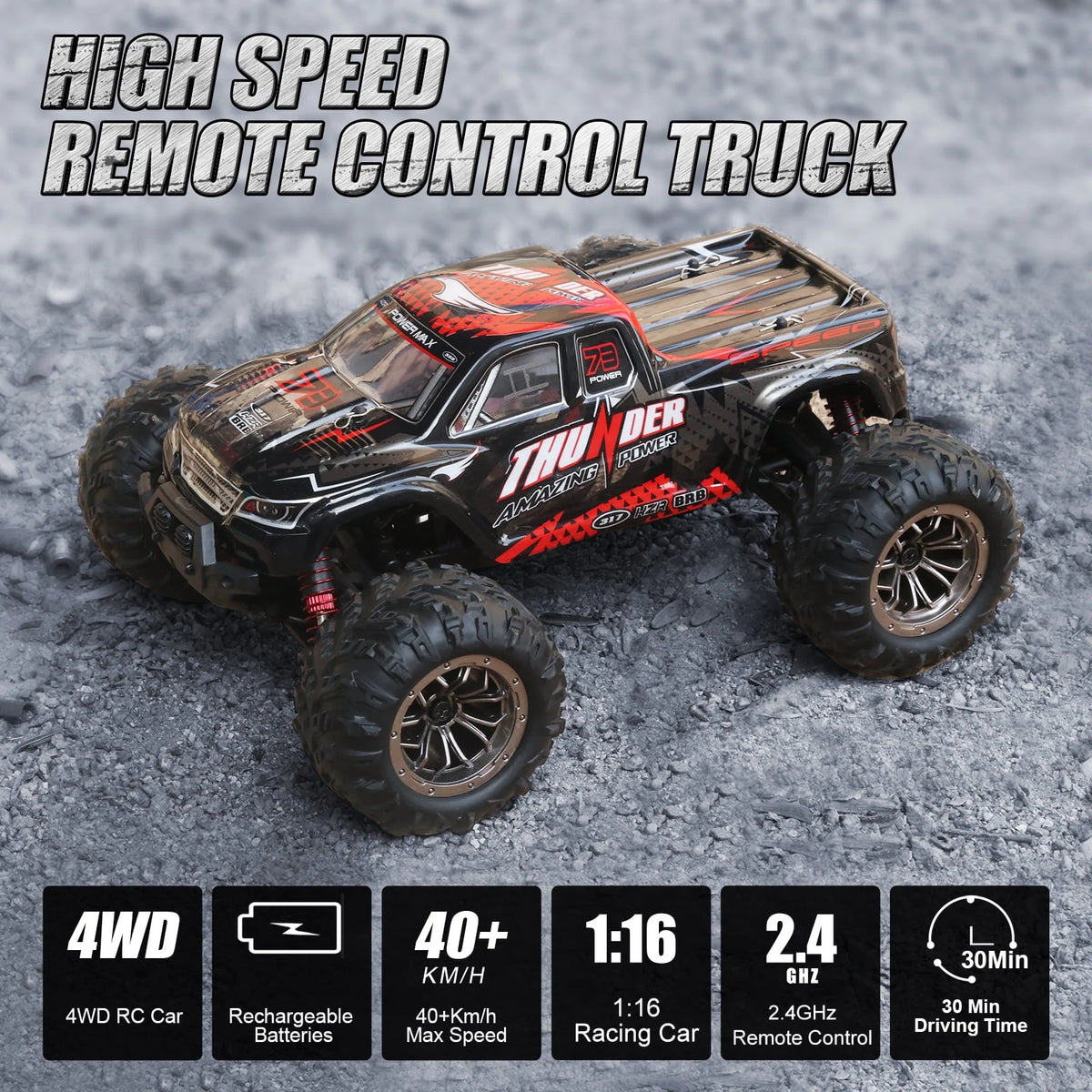Remote Control Car 1:16 4WD Off Road Monster Truck W167346