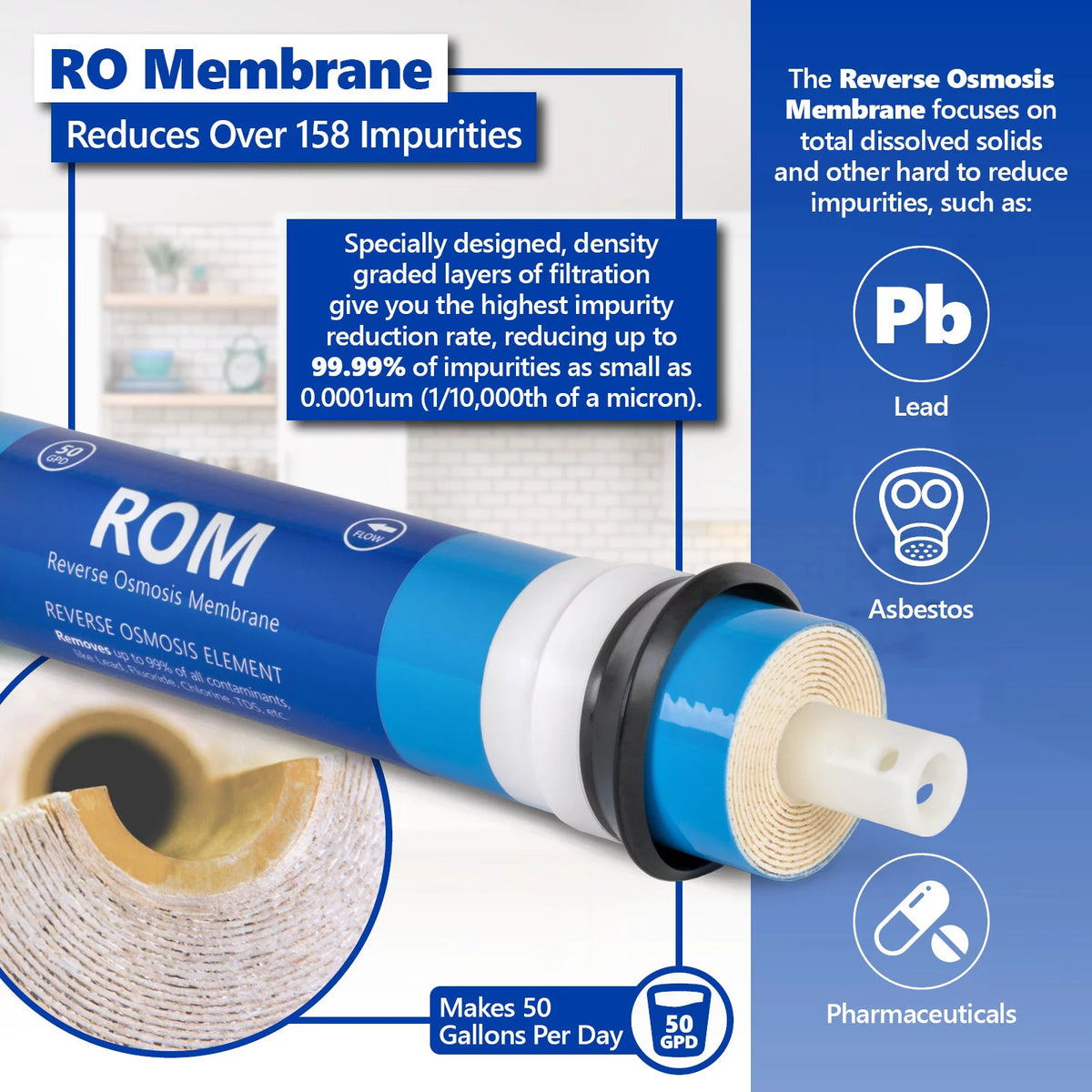 Alkaline Reverse Osmosis Replacement Filter Set 10 Filters V9724