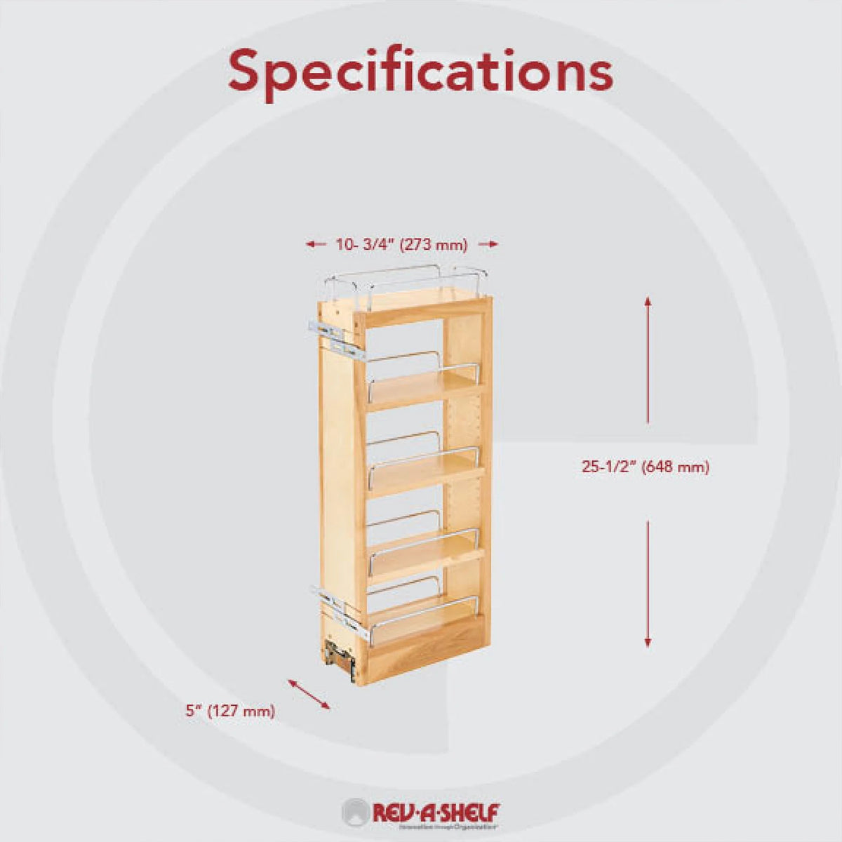 5-Inch Wood Pull Out Wall Cabinet Organizer O984