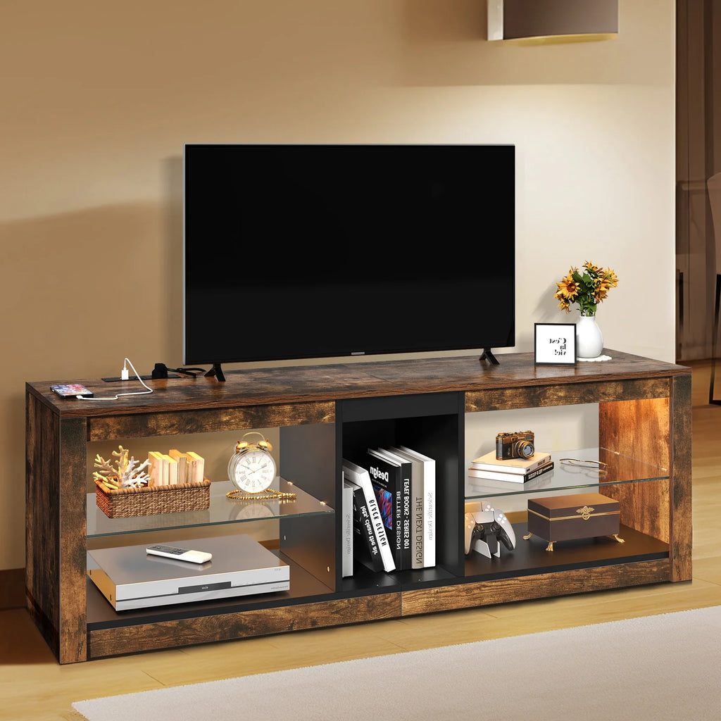 Brown TV Stand with LED Ambient Lights R34182