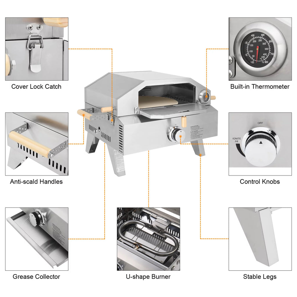 12 Inch 2-in-1 Gas Pizza Oven & Propane Grill A474361