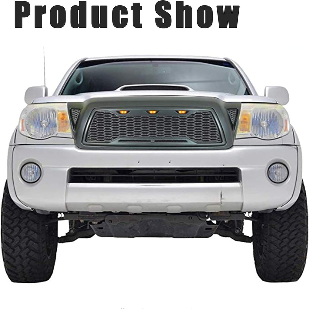 Matte Black ABS Plastic Tacoma Grill with 3 Amber Lights H63383
